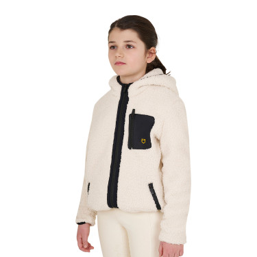 Sudadera polar infantil con cremallera Equestro Blanco antiguo Beige Sudadera polar infantil con cremallera Equestro Blanco antiguo Beige