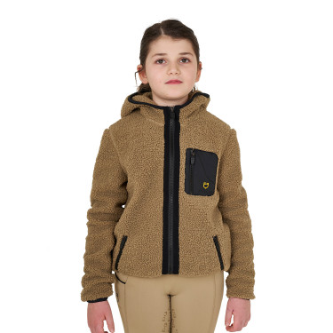Sudadera polar infantil con cremallera Equestro Incienso Beige