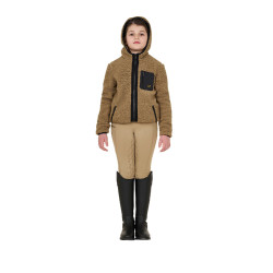 Sudadera polar infantil con cremallera Equestro Incienso Beige