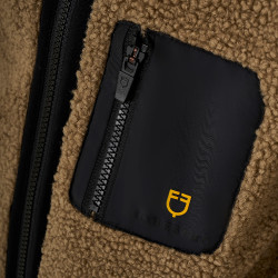 Sudadera polar infantil con cremallera Equestro Incienso Beige