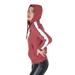 Sudadera con capucha Equestro para mujer con cremallera Secuoya