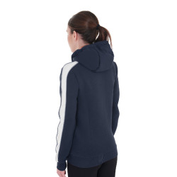 Sudadera con capucha Equestro para mujer con cremallera Americana marina Azul marino