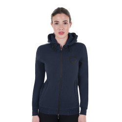 Sudadera con capucha Equestro para mujer con cremallera Americana marina Azul marino