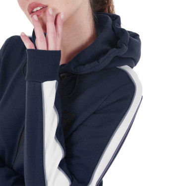 Sudadera con capucha Equestro para mujer con cremallera Americana marina Azul marino