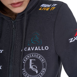 Sudadera con capucha para mujer con multi-logo nuevo Equestro Asfalto Gris