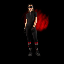 Polo mujer Equestro Ridertechnology de manga corta con cremallera Negro