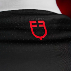 Polo de concurso para hombre Equestro Ridertechnology de manga larga con botones Negro