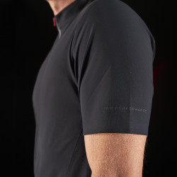 Polo de entrenamiento para hombre Equestro Ridertechnology de manga corta con cremallera Negro