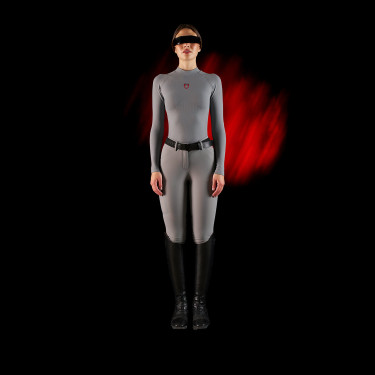 Pantalón slim fit mujer Equestro Ridertechnology full grip Pájaro burlón Gris
