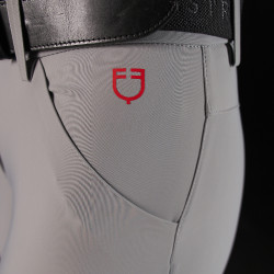 Pantalón slim fit mujer Equestro Ridertechnology full grip Pájaro burlón Gris