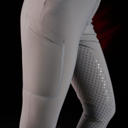 Pantalón slim fit mujer Equestro Ridertechnology full grip Pájaro burlón Gris