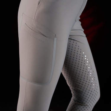 Pantalón slim fit mujer Equestro Ridertechnology full grip Pájaro burlón Gris