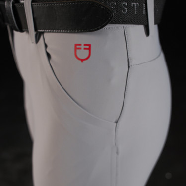 Pantalón slim fit para mujer Equestro Ridertechnology con costuras termoselladas Pájaro burlón Gris