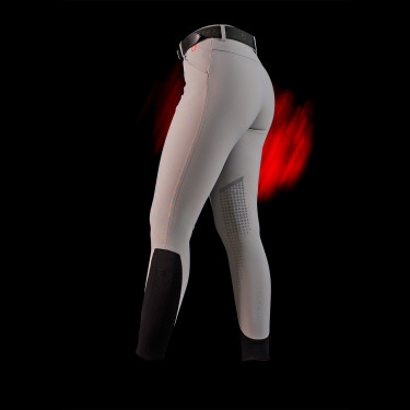Pantalón slim fit para mujer Equestro Ridertechnology con costuras termoselladas Pájaro burlón Gris