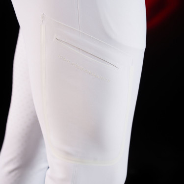 Pantalón Equestro slim fit hombre Ridertechnology full grip Blanco