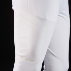 Pantalón Equestro slim fit hombre Ridertechnology con costuras termoselladas Blanco