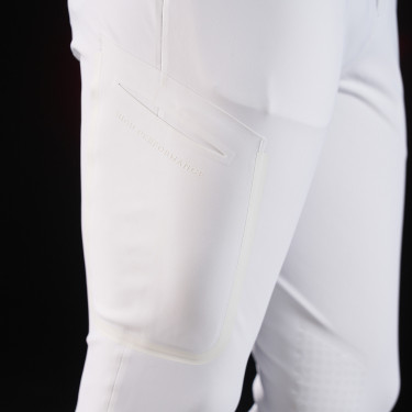 Pantalón Equestro slim fit hombre Ridertechnology con costuras termoselladas Blanco