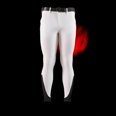 Pantalón Equestro slim fit hombre Ridertechnology con costuras termoselladas Blanco