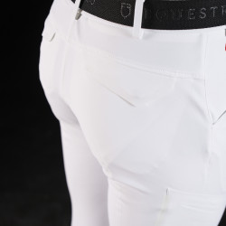 Pantalón Equestro slim fit hombre Ridertechnology con costuras termoselladas Blanco
