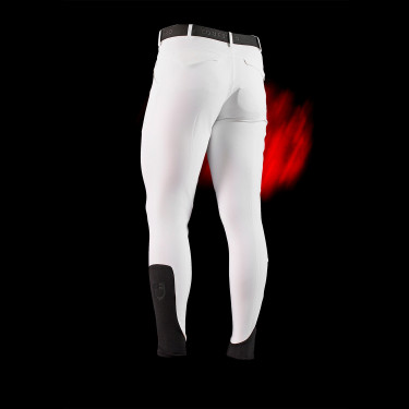 Pantalón Equestro slim fit hombre Ridertechnology con costuras termoselladas Blanco