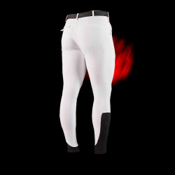 Pantalón Equestro slim fit hombre Ridertechnology con costuras termoselladas Blanco