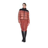 Plumífero corto de mujer en tejido elástico Equestro Scooter Beige