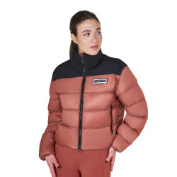 Plumífero corto de mujer en tejido elástico Equestro Secuoya