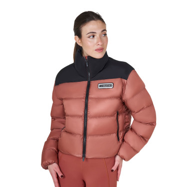 Plumífero corto de mujer en tejido elástico Equestro Secuoya