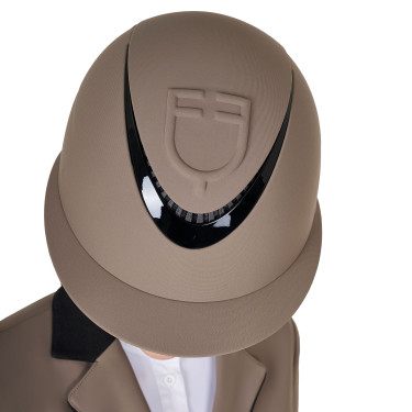 Casco para mujer con visera ancha y logotipo en relieve Equestro Nuez Marr&amp;amp;amp;oacute;n