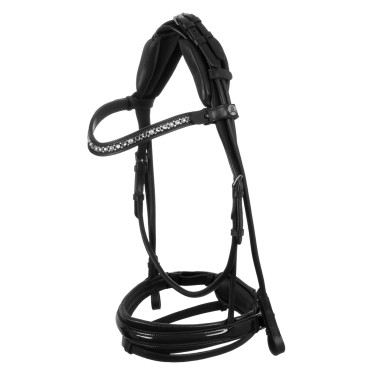 Bridon Damigella de cuero de ternera Acavallo Negro / negro