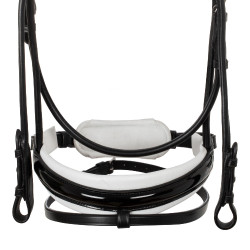 Bridon Damigella de cuero de ternera Acavallo Negro / blanco