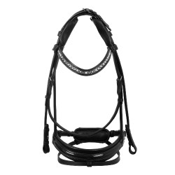 Bridon Damigella de cuero de ternera Acavallo Negro / negro