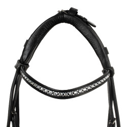 Brida Dalila de cuero de becerro Acavallo Negro / blanco