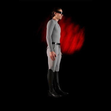 Capa base de hombre de manga larga Equestro Ridertechnology Pájaro burlón Gris