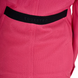Chaqueta de concurso de tres botones para niña en malla Equestro Madreselva Rosa
