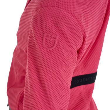 Chaqueta de concurso de tres botones para niña en malla Equestro Madreselva Rosa Chaqueta de concurso de tres botones para niña en malla Equestro Madreselva Rosa