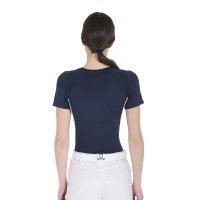 Camiseta técnica de entrenamiento para mujer corte slim Equestro Madreselva Rosa