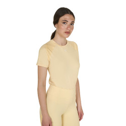 Camiseta técnica de entrenamiento para mujer corte slim Equestro Sol Naranja