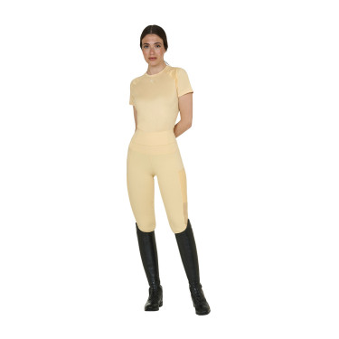 Camiseta técnica de entrenamiento para mujer corte slim Equestro Sol Naranja