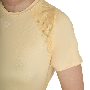 Camiseta técnica de entrenamiento para mujer corte slim Equestro Sol Naranja