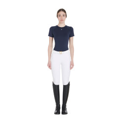 Camiseta técnica de entrenamiento para mujer corte slim Equestro Americana marina Azul marino