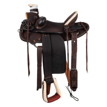 Silla western Wade con armazón de madera y cincha Denver Castaño Marrón