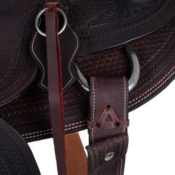 Silla western Wade con armazón de madera y cincha Denver Castaño Marrón