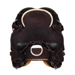 Silla western Wade con armazón de madera y cincha Denver Castaño Marrón