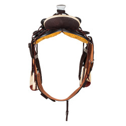 Silla western Wade con armazón de madera y cincha Denver Castaño Marrón