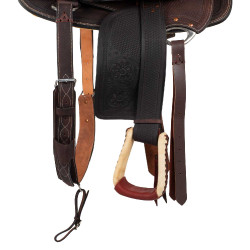 Silla western Wade con armazón de madera y cincha Denver Castaño Marrón