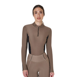 Polo Técnico de Entrenamiento para Mujer de Manga Larga Equestro Nuez Marrón Polo Técnico de Entrenamiento para Mujer de Manga Larga Equestro Nuez Marrón