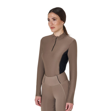 Polo Técnico de Entrenamiento para Mujer de Manga Larga Equestro Nuez Marrón Polo Técnico de Entrenamiento para Mujer de Manga Larga Equestro Nuez Marrón