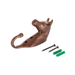 Gancho para Cabezada Cabeza de Caballo en Aluminio de Color Umbria Equitazione Castaño Marrón