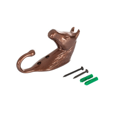 Gancho para Cabezada Cabeza de Caballo en Aluminio de Color Umbria Equitazione Castaño Marrón